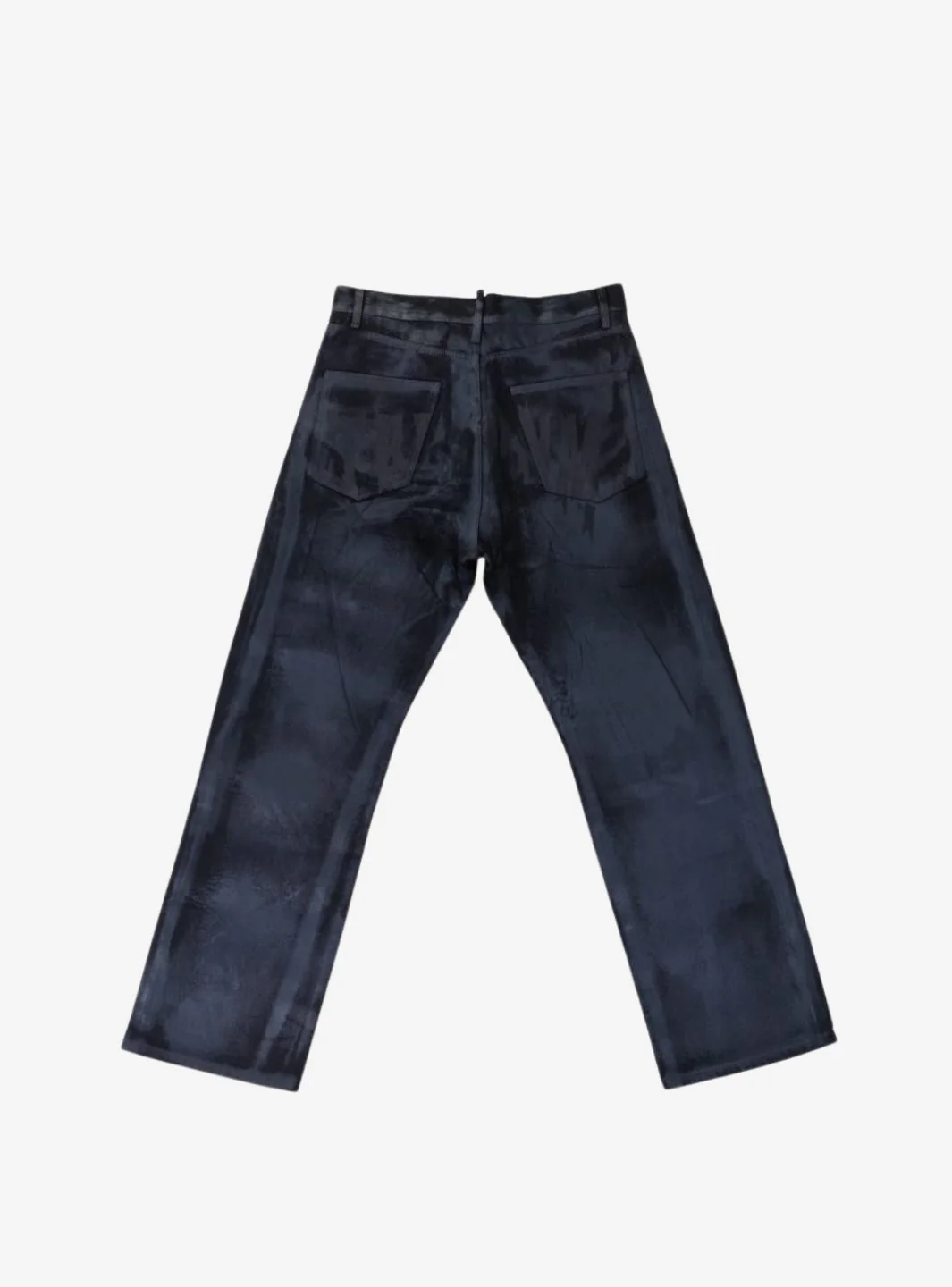 Trap Denim Print Waxed Baggy Jeans Black - Image 2