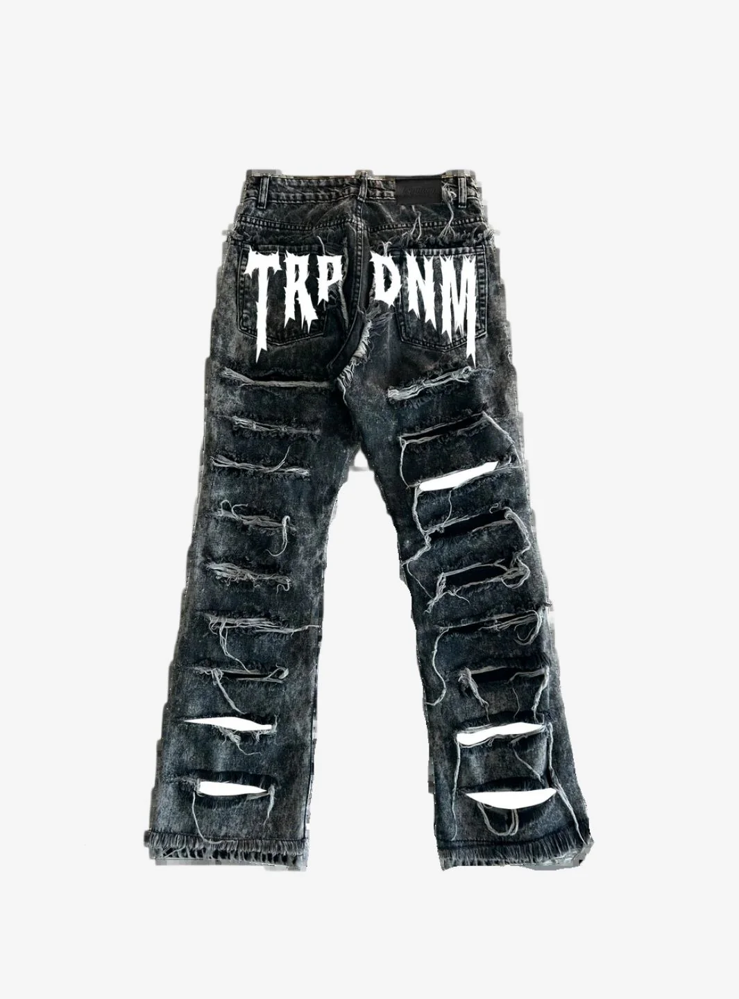 Trap Denim White Print Flare Denim - Image 2