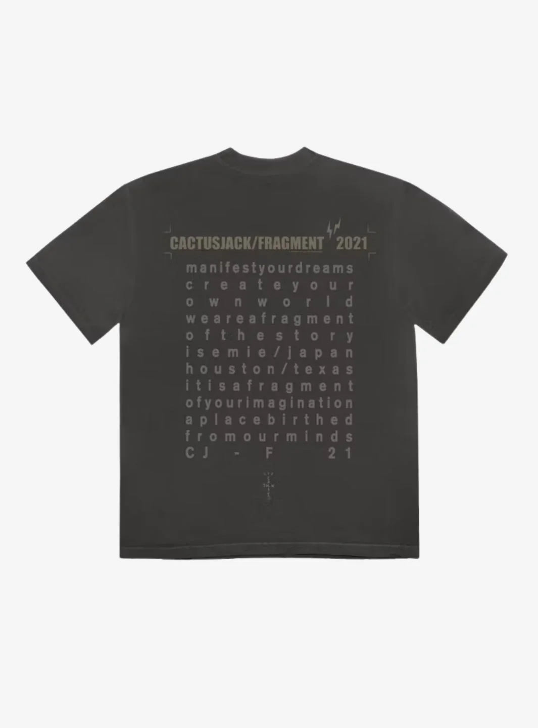 Travis Scott Cactus Jack For Fragment Create T-Shirt Washed Black - Image 2