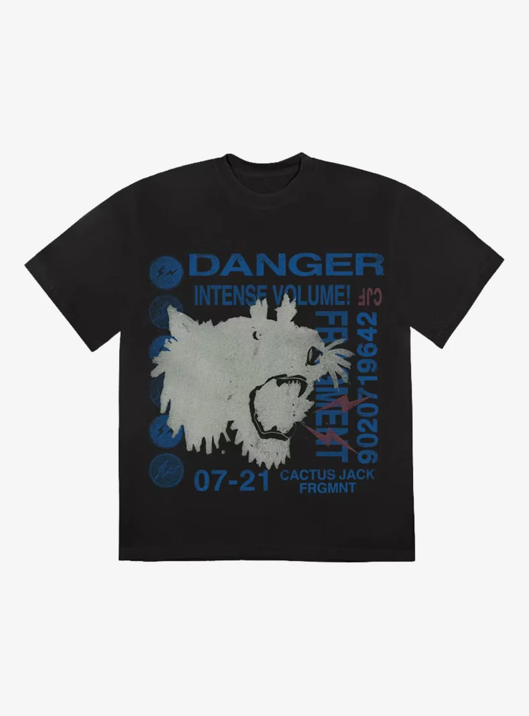 Travis Scott Cactus Jack For Fragment Danger T-Shirt Washed Black