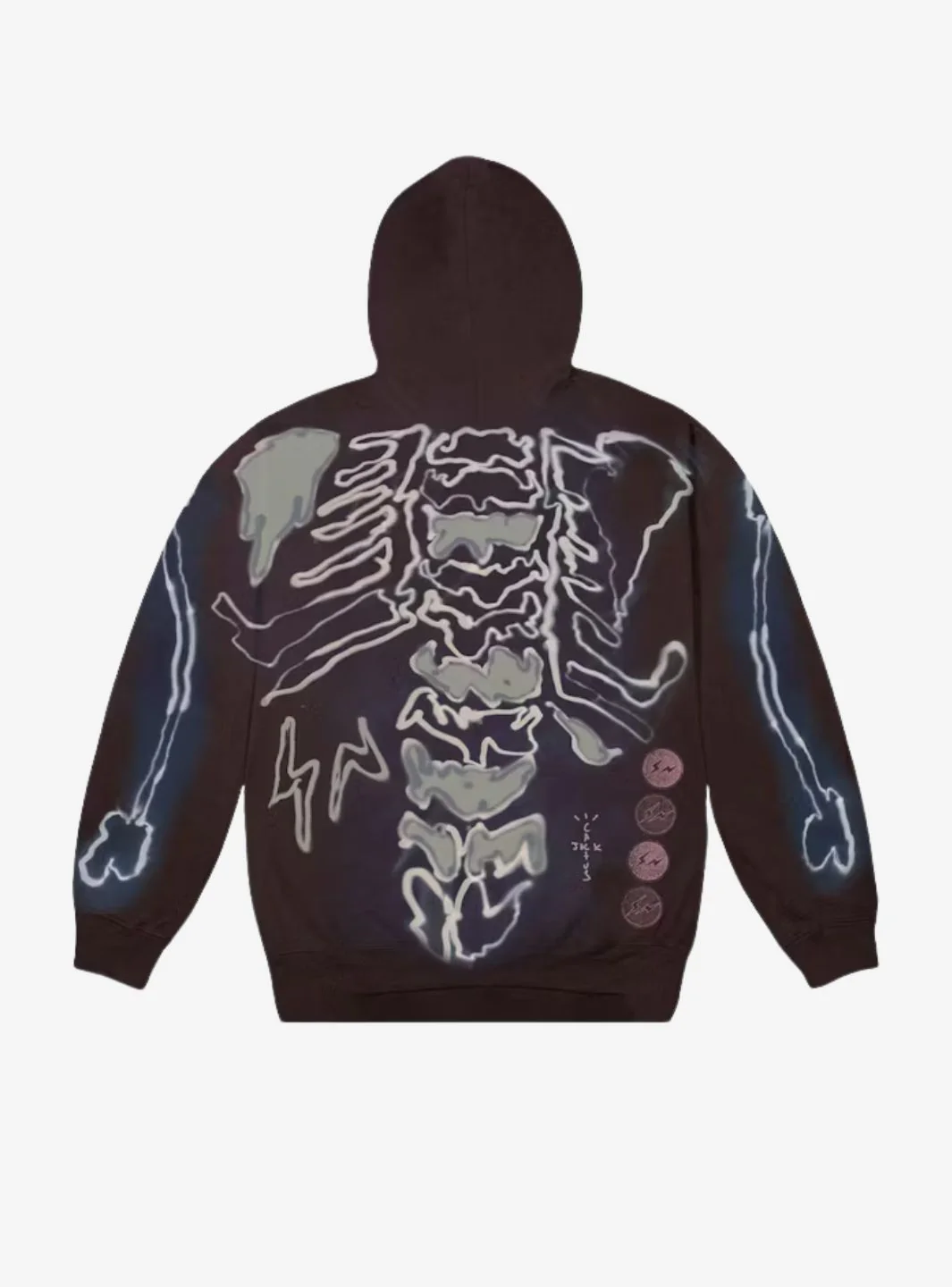 Travis Scott Cactus Jack For Fragment Skeleton Graffiti Full Zip Hoodie Multi - Image 2